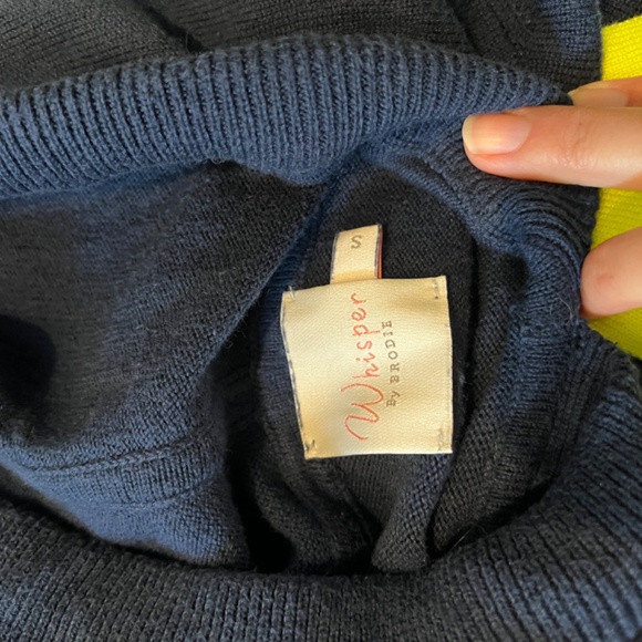 cashmere/cotton blend Knit Hoodie Sweater Whisper by Brodie - Picture 2 of 4